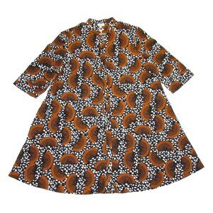 NWT ZURI Kenya Just One Dress in Slice of Life Cotton Button Down Shirtdress 1X